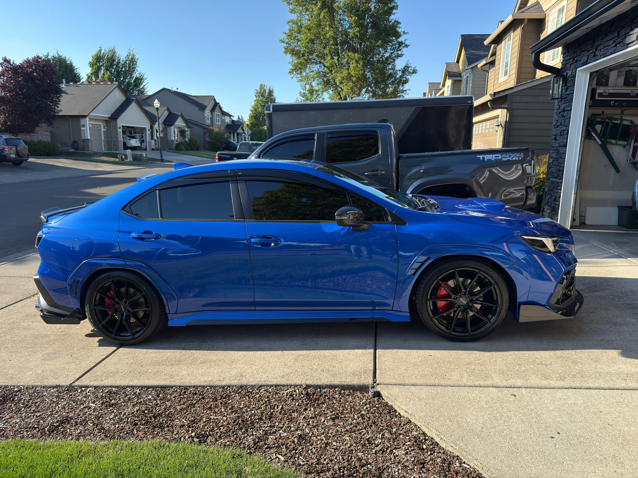 Blue Subaru side view